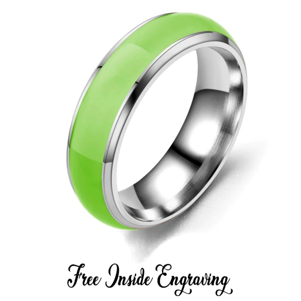 Luminous Florescent Stainless Steel Ring 19$